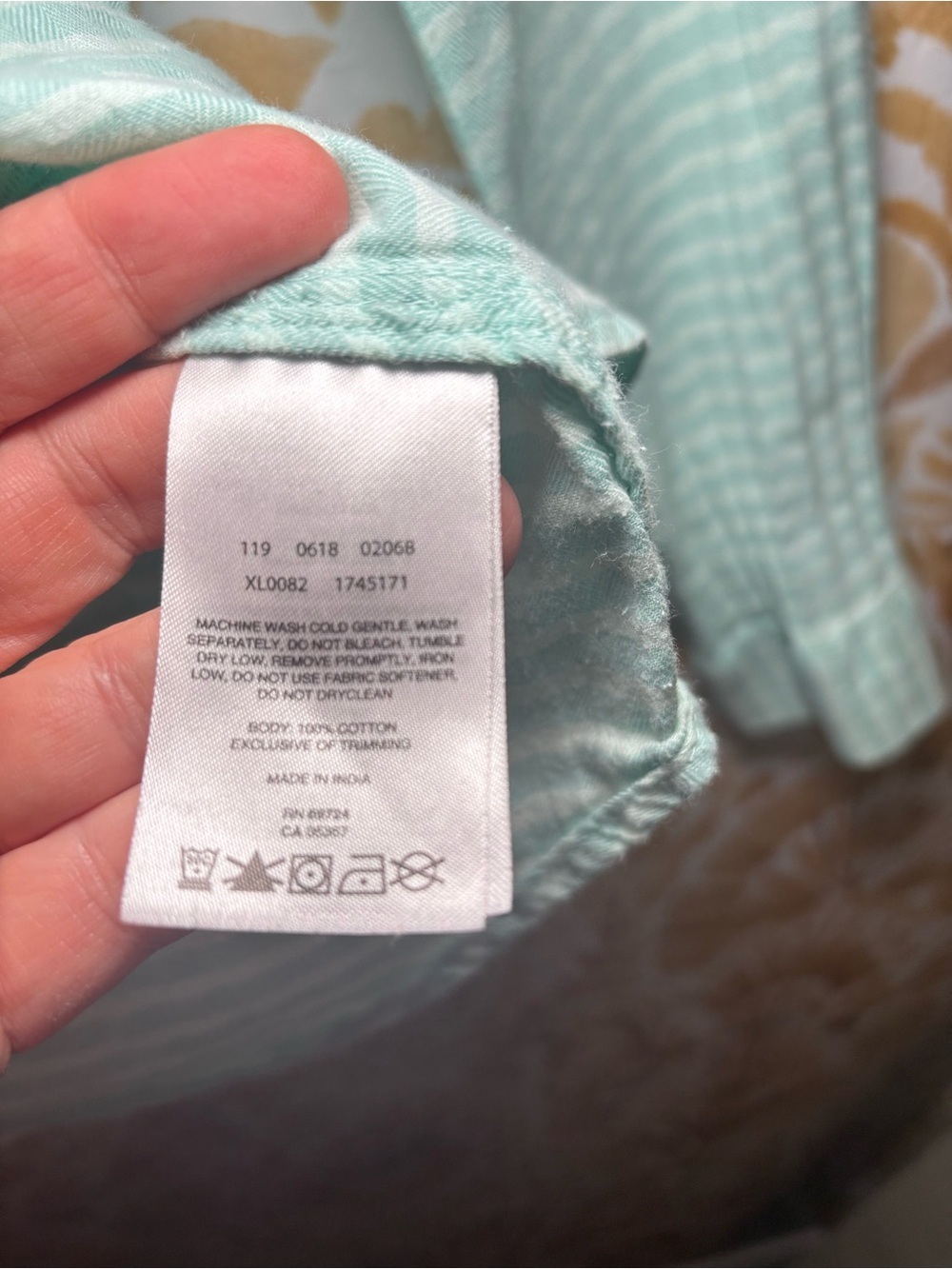 Columbia Women's Mint Green Striped Button-Down Shirt | Roll-Tab Sleeves - Picture 4 of 13